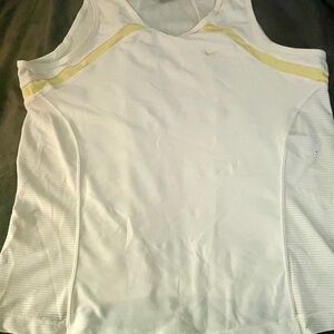 Nike Women's White and Yellow Tank Top